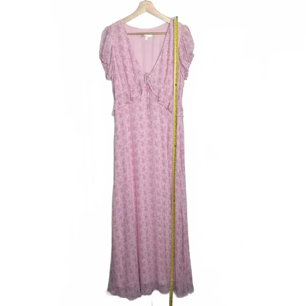 LoveShackFancy Lillian Dress Rose Patch  Floral Puff Sleeve Size 6_4